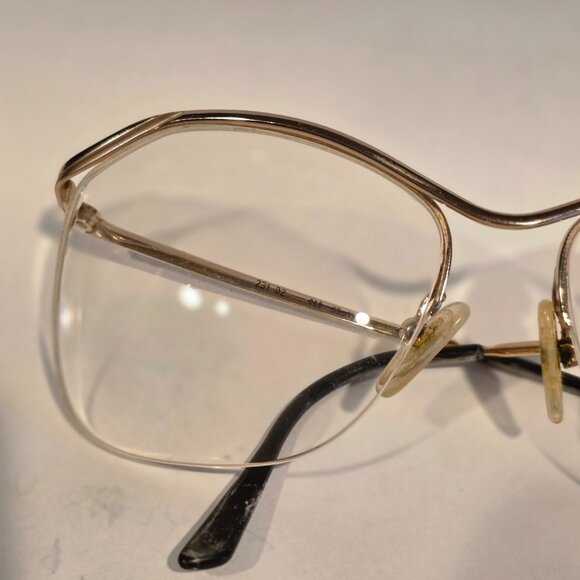 Logo Paris Gold Metal Half Rim Frame Eyeglasses 231-02 000 53 15 - Picture 6 of 15